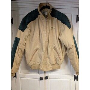 Vintage Swingster Jacket Adult Medium Brown With Dark Green Corduroy Accents